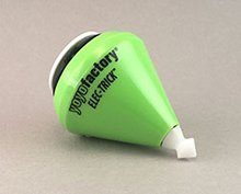 Elec-Trick green electrick spintop on its side