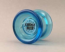 Frostbite Blue yo-yo with snowflakes