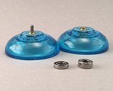 Frostbite with bearing options Both narrow and wide bearings shown with frostbite blue yo-yo